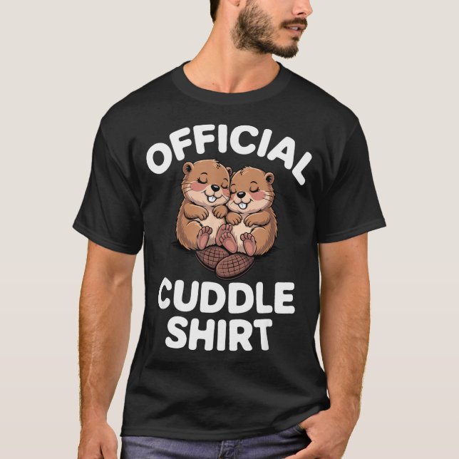 Camiseta Funny Beavers Hugging Cuddle  (Frente)