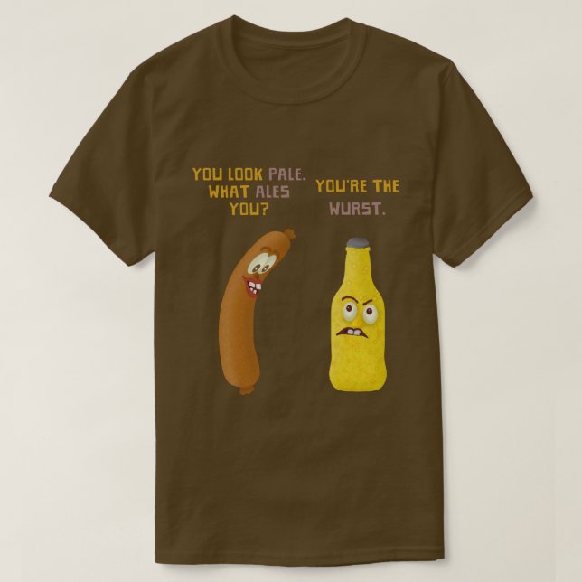 Camiseta Funny Beer Bratwurst Pun Pale Ale Wurst v2 (Frente do Design)