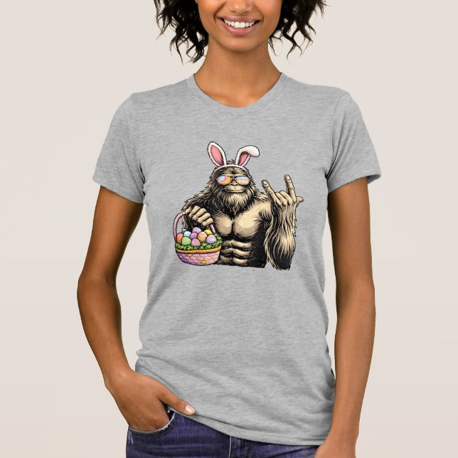 Camiseta Funny Bigfoot Easter Egg Rock Sasquatch Easter Day (Frente)