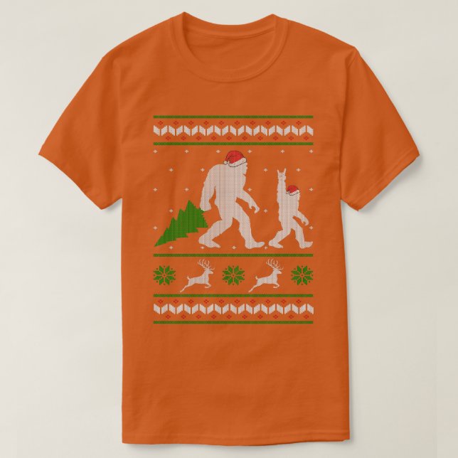 Camiseta Funny Bigfoot Feio Natal Feio Tree Yeti Sasqua (Frente do Design)