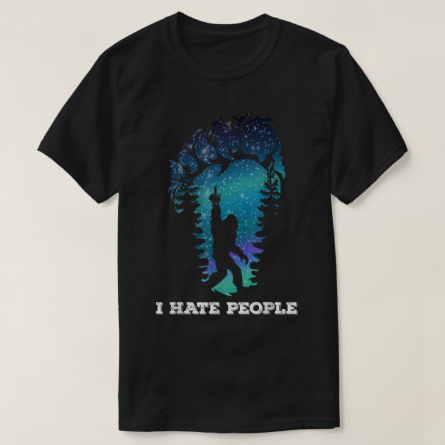Camiseta Funny Bigfoot I Hate People Design (Frente do Design)