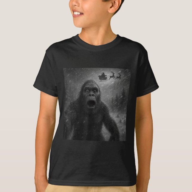 Camiseta Funny Bigfoot Sasquatch Selfie Santa Claus Xmas Ch (Frente)
