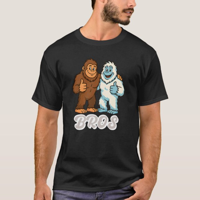 Camiseta Funny Bigfoot Yeti Bros Mythical Creatures (Frente)
