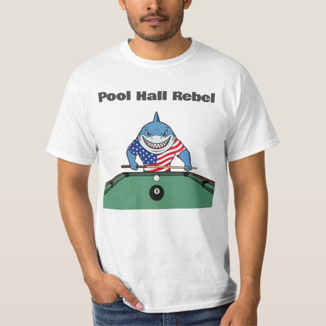Camiseta Funny Billiards Pool Hall Rebel (Frente)