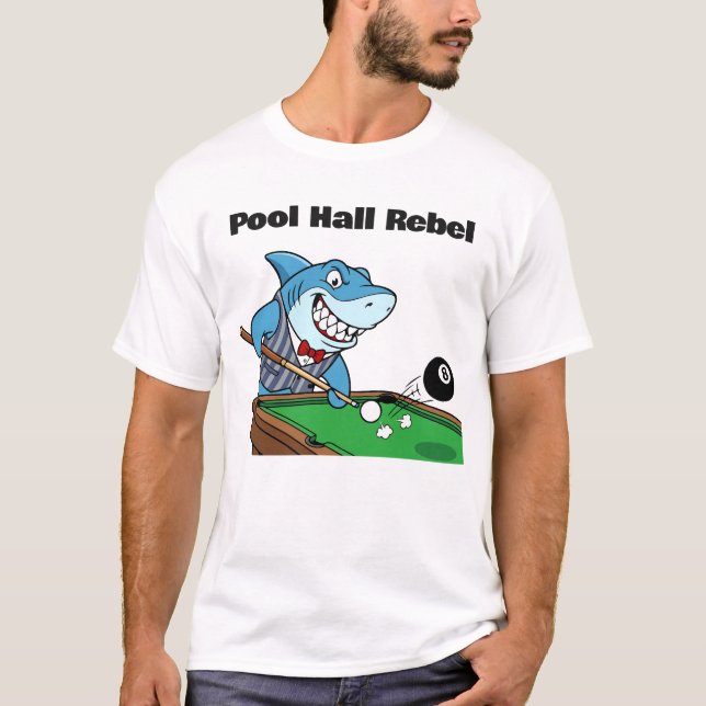 Camiseta Funny Billiards Pool Hall Rebel (Frente)