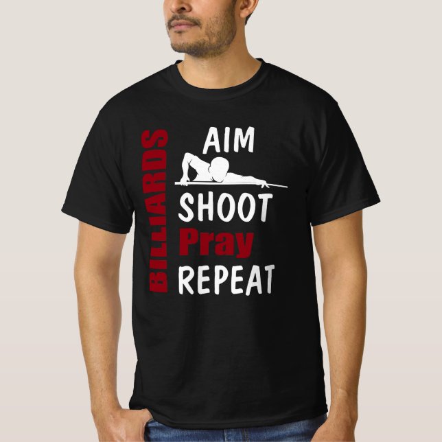 Camiseta Funny Billiards Pool Shooting Aiming (Frente)