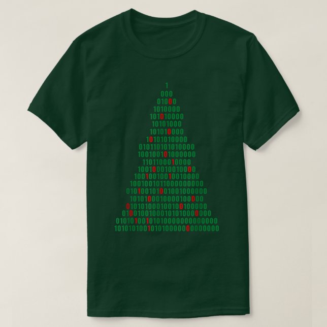 Camiseta Funny Binary Christmas Tree Computer Programmers a (Frente do Design)