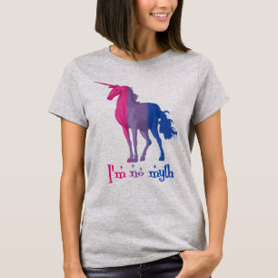Camiseta Funny Bisexual Flag Colors Unicorn "I'm No Myth"