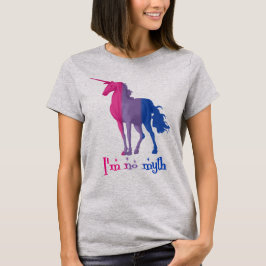 Camiseta Funny Bisexual Flag Colors Unicorn "Não sou Mito"