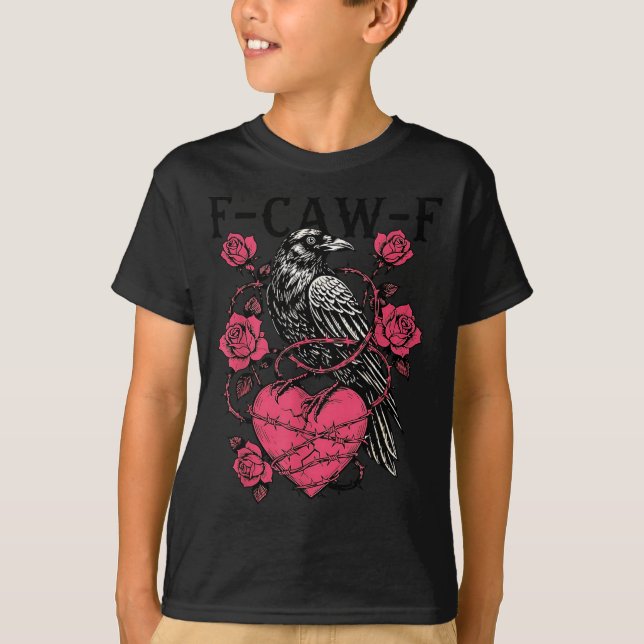 Camiseta Funny Black Bird F-caw-f Anti Valentines Day Singl (Frente)