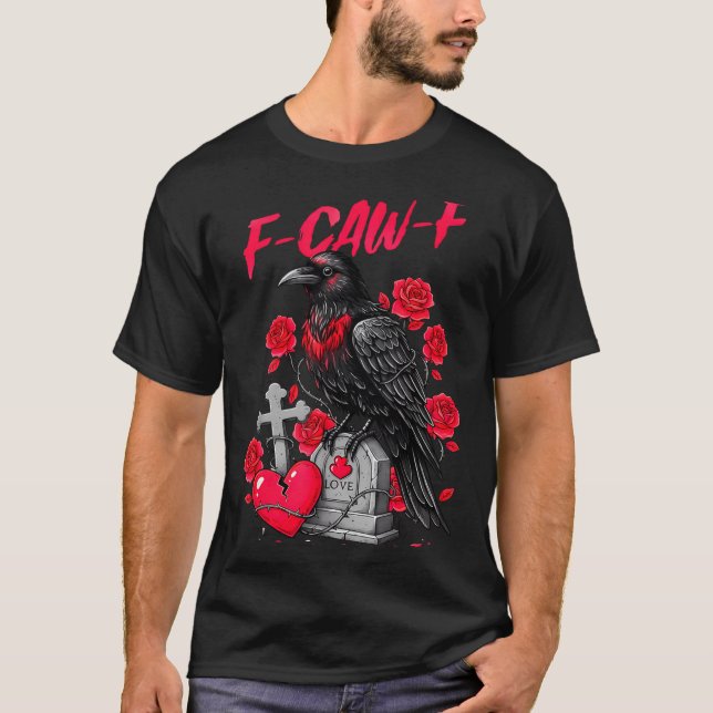 Camiseta Funny Black Bird F-caw-f Anti Valentines Day Singl (Frente)