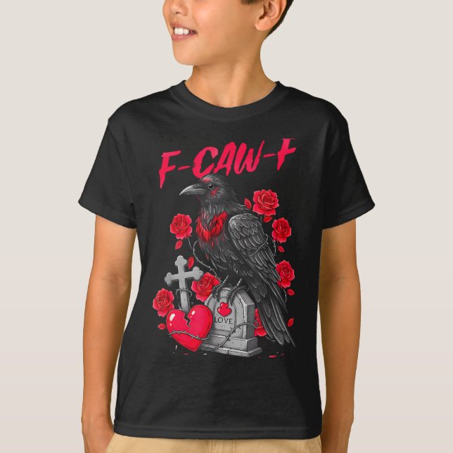 Camiseta Funny Black Bird F-caw-f Anti Valentines Day Singl (Frente)
