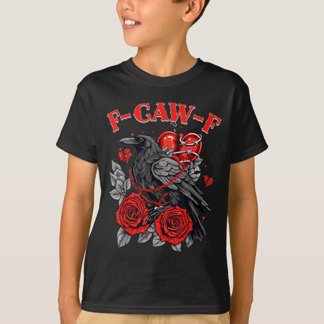 Camiseta Funny Black Bird F-caw-f Anti Valentines Day Singl (Frente)