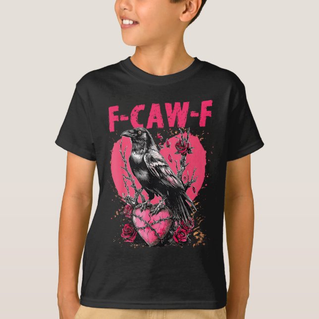 Camiseta Funny Black Bird F-caw-f Anti Valentines Day Singl (Frente)