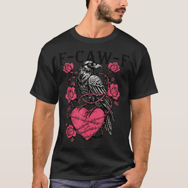 Camiseta Funny Black Bird F-caw-f Anti Valentines Day Singl (Frente)