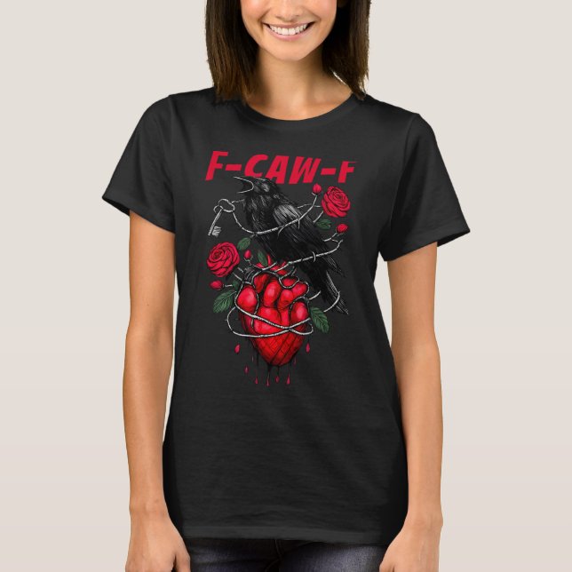 Camiseta Funny Black Bird F-caw-f Anti Valentines Day Singl (Frente)