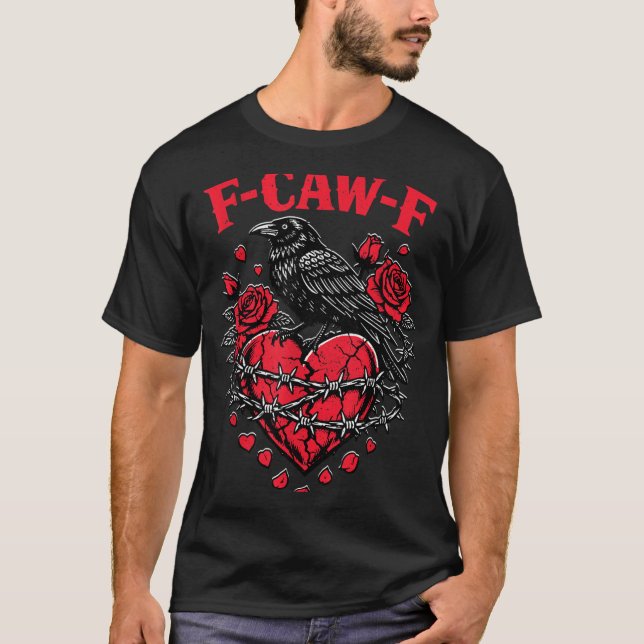 Camiseta Funny Black Bird F-caw-f Anti Valentines Day Singl (Frente)