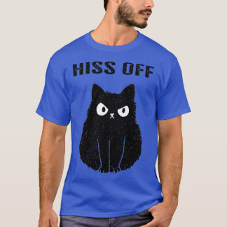 Camiseta Funny Black Cat Hiss Off Meow Cat