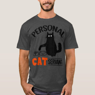 Camiseta Funny Black Cat Personal Cat Servant