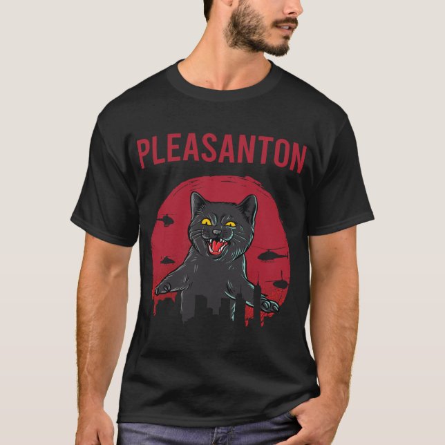 Camiseta Funny Black Cat Pleasantant (Frente)