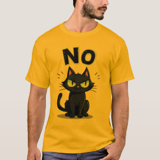 Camiseta Funny Black Cat Says No Graphic T-Shirt for