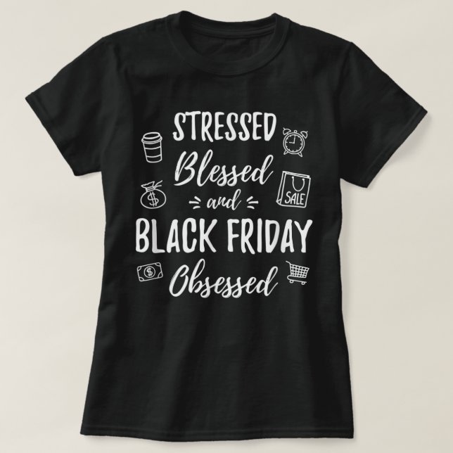 Camiseta Funny Black Friday Online Comprando Equipe 2021 (Frente do Design)