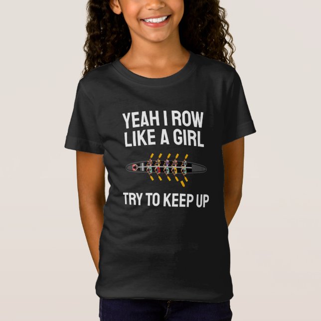 Camiseta Funny Black Girl Rower Rowing Crew Team Girl's (Frente)