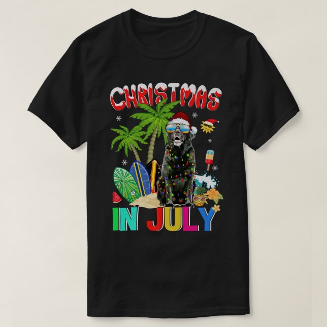 Camiseta Funny Black Lab no Natal Horrível (Frente do Design)