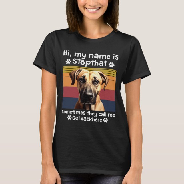 Camiseta Funny Black Mouth Cur Dog Saying  (Frente)