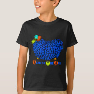Camiseta Funny Blue Ram Chinês Ano Novo Zodiac K Tee Negro