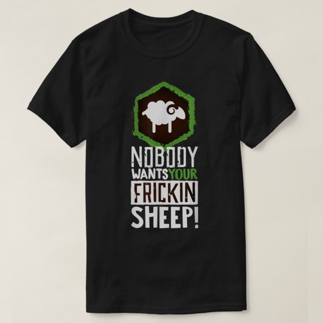 Camiseta Funny Board Game Trading Sheep Design (Frente do Design)