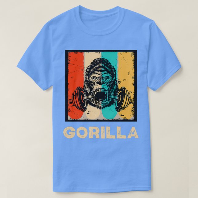 Camiseta Funny Bodybuilder Pai Gift Gorilla Gym Weft (Frente do Design)