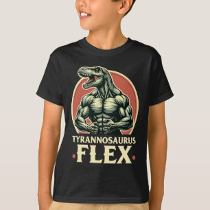 Camiseta Funny Bodybuilder Tyrannosaurus Flex Gym T-rex Din