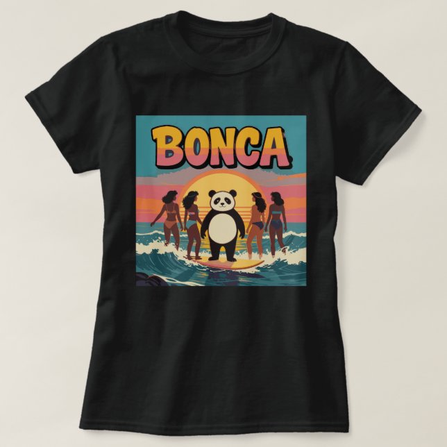 Camiseta Funny Bonca Panda Love Surfing Squad Girls Surf  (Frente do Design)