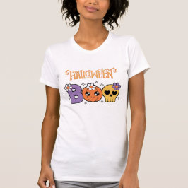 Camiseta Funny Boo Halloween White &orang