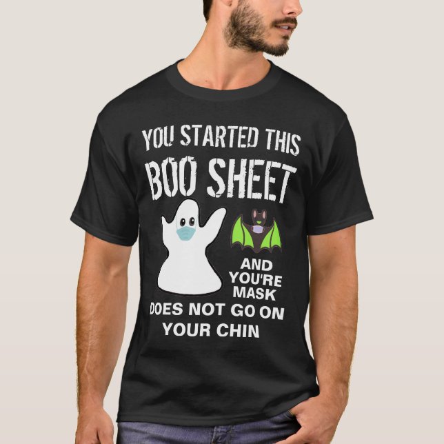 Camiseta Funny Boo Sheet Ghost and Bat Halloween 2020 Covid (Frente)
