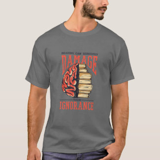 Camiseta Funny Book Damage Ignorance Books Library Reading
