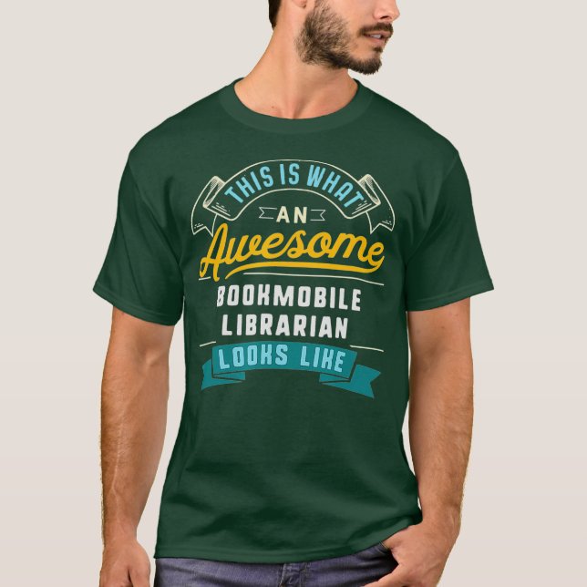 Camiseta Funny Bookmobile Librarian  Awesome Job (Frente)