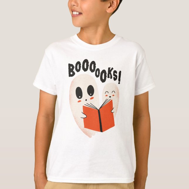 Camiseta Funny Bookworm Ghost Halloween Costume Boooooks (Frente)