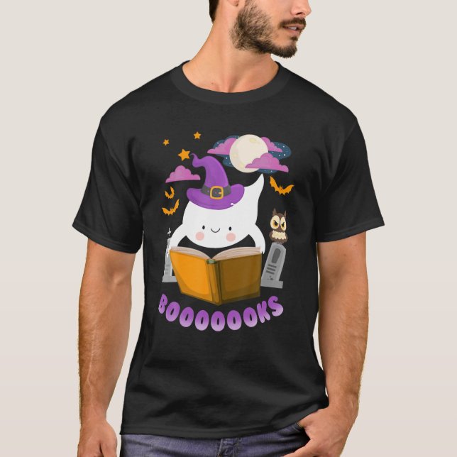 Camiseta Funny Booooooks Boo Read Book Halloween Costume (Frente)