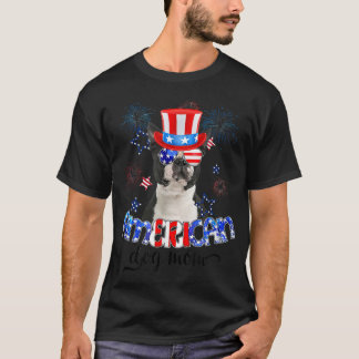 Camiseta Funny Boston Terrier Wearing Sunglasses USA Flag 4