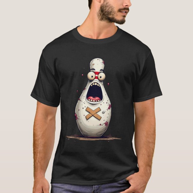 Camiseta Funny Bowlers Assustados Boliches Gráfico Para Hom (Frente)