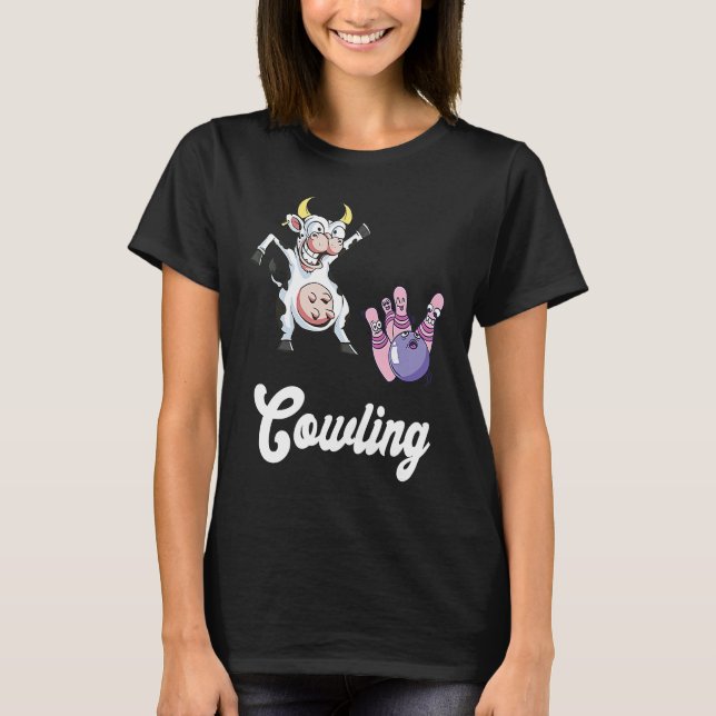Camiseta Funny Bowling Bowler Cow Strike Bowling Team Bowli (Frente)