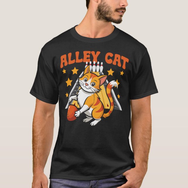 Camiseta Funny Bowling Cat Pun Alley Cat (Frente)