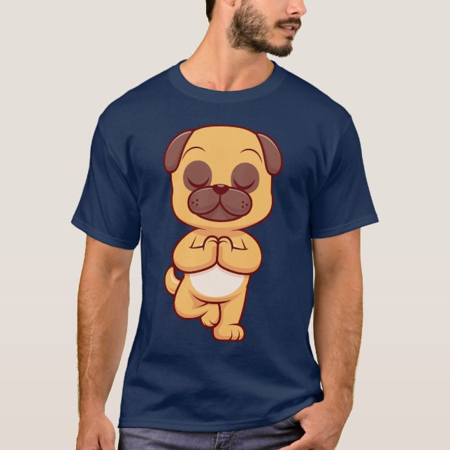 Camiseta Funny Boxer Dog Yoga Pose Pet Humor Yoga LoverGift (Frente)