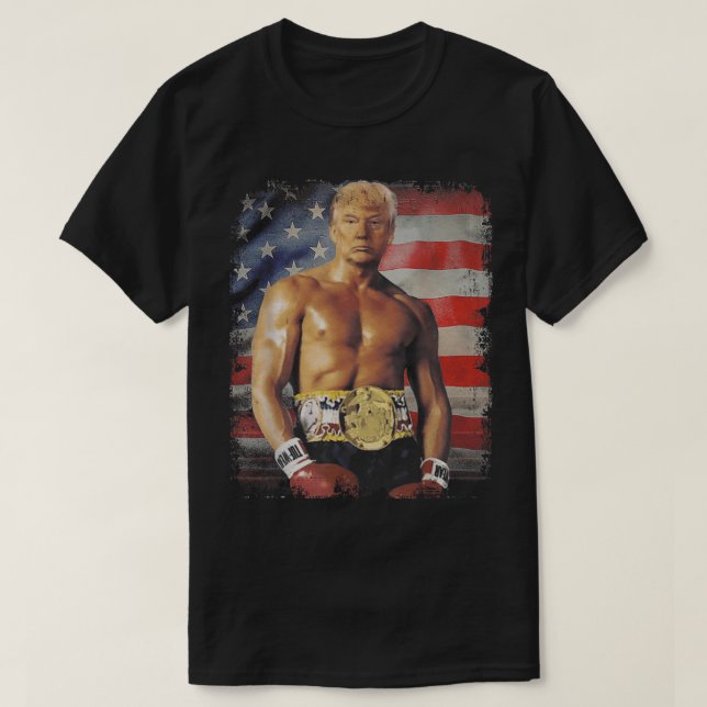 Camiseta Funny Boxer Trump Trump Rocky Meme 212 (Frente do Design)
