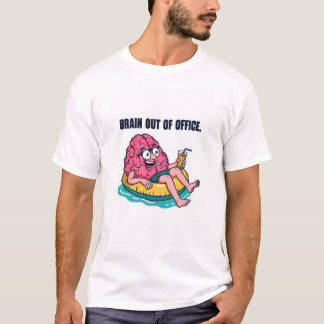 Camiseta Funny Brain Out of Office T-Shirt - Humor Design