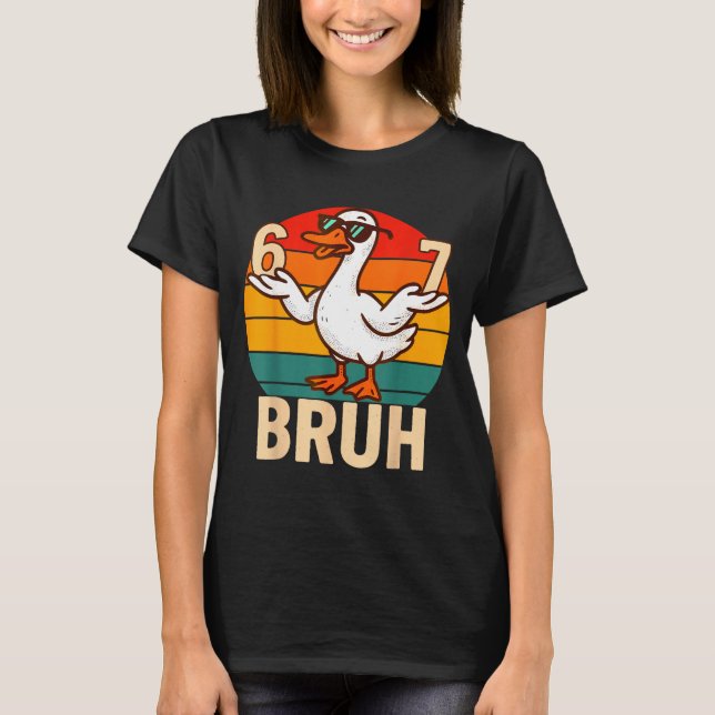 Camiseta Funny Bruh Retro Duck 6 7 Meme Kids Teen Boys  (Frente)