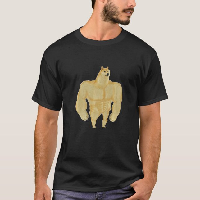 Camiseta Funny Buff Doge Chiba Dog Gym meme Funny Swole Dog (Frente)