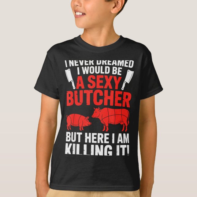 Camiseta Funny Butcher Design For Men Women Butchery Meat B (Frente)